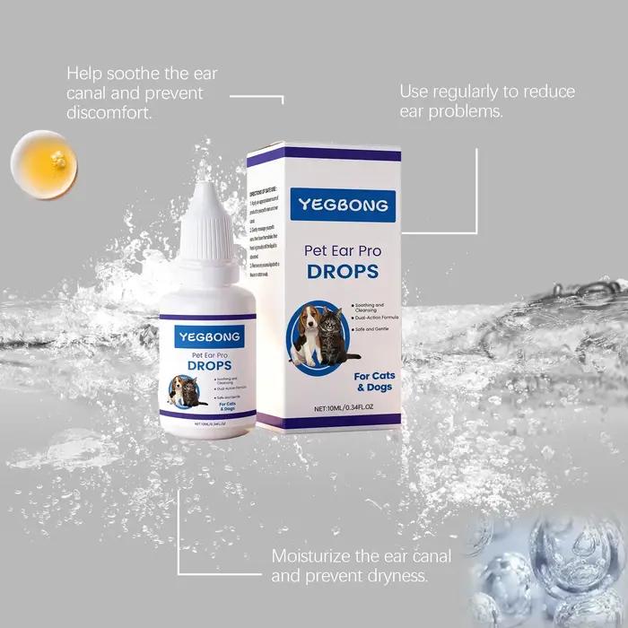 Gouttes auriculaires Pet Ear Pro pour chiens et chats : Dissolvant de cérumen