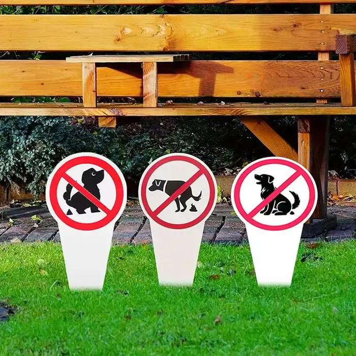 Panneau en plastique « Interdiction de crottes de chien » – Avertissement de propreté pour jardin