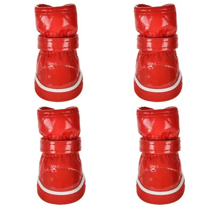Chaussures d'hiver pour petits chiens, en polaire chaude, imperméables, bottes de neige pour chiots,
