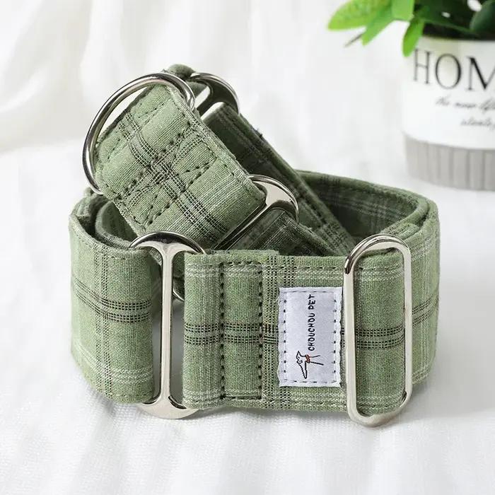Collier de chien large réglable en coton à motifs