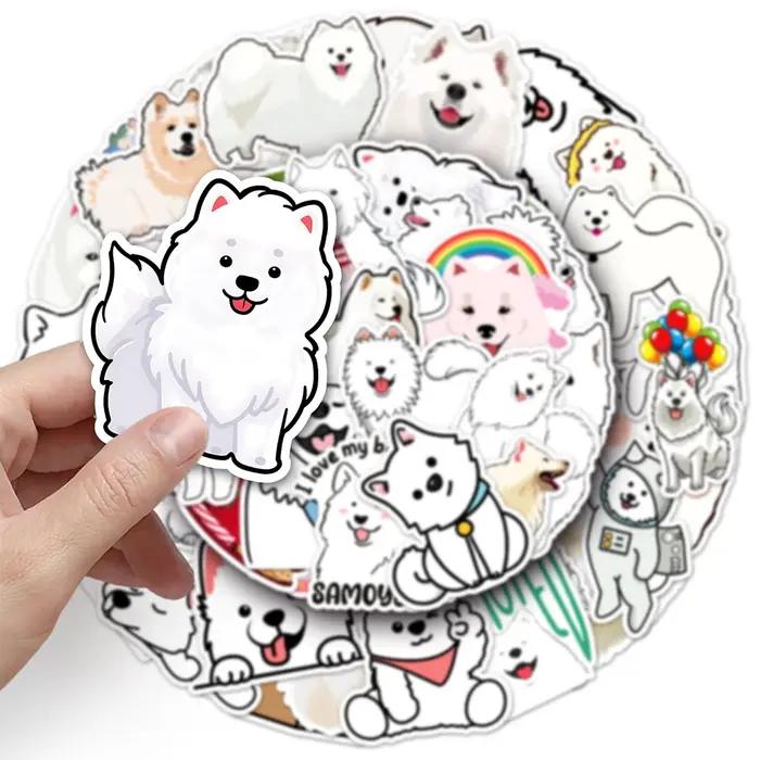 10/30/50pcs Kawaii Chien Samoyède Graffiti Autocollants BRICOLAGE Ordinateur Portable Scrapbook Valise Journal