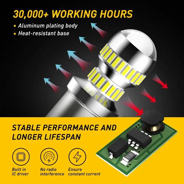 AUXITO 2 pièces P21W LED blanc Canbus sans erreur 1156 BA15S LED feu de recul DRL pour Skoda Octavia