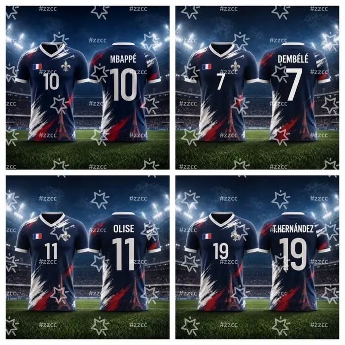 Maillot de football commémoratif France 2026 Mbappé – T-shirt de sport d'été pour homme