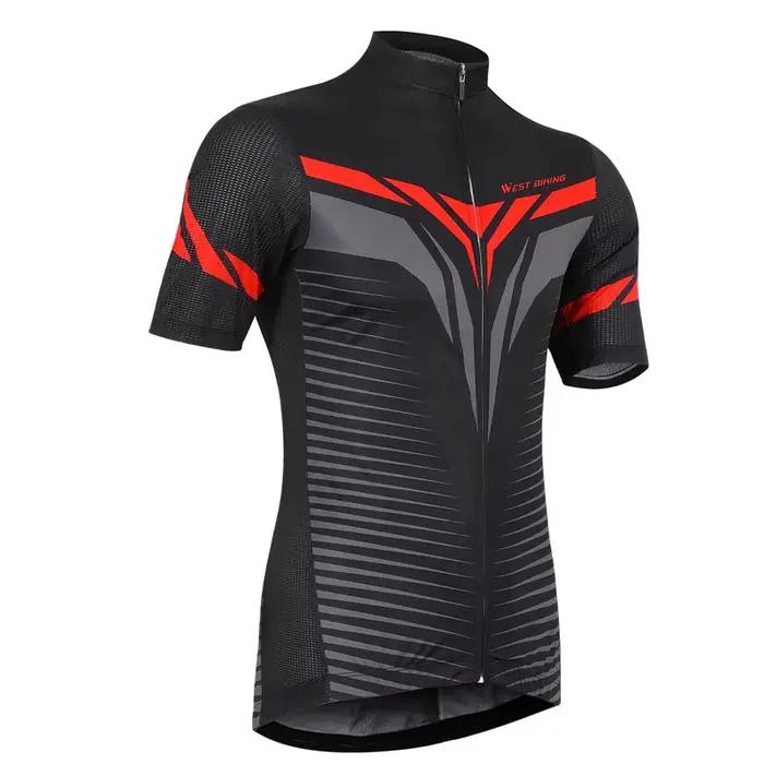 WEST BIKING-Maillot de cyclisme à manches courtes pour hommes, vêtements de vélo de haute qualité, c