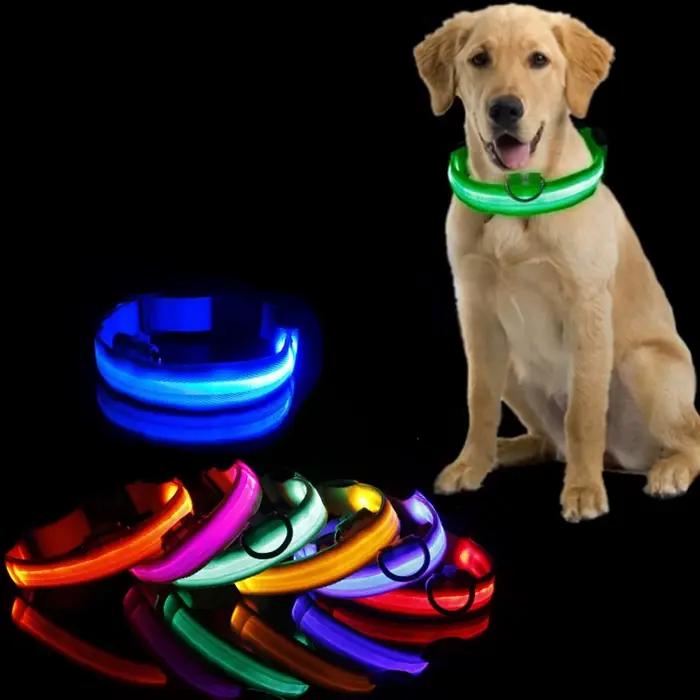 Collier Lumineux pour Chien avec Lumières LED pour Sécurité Nocturne et Style Unisexe Adapté aux Chiens et Chats Occasions Spéciales