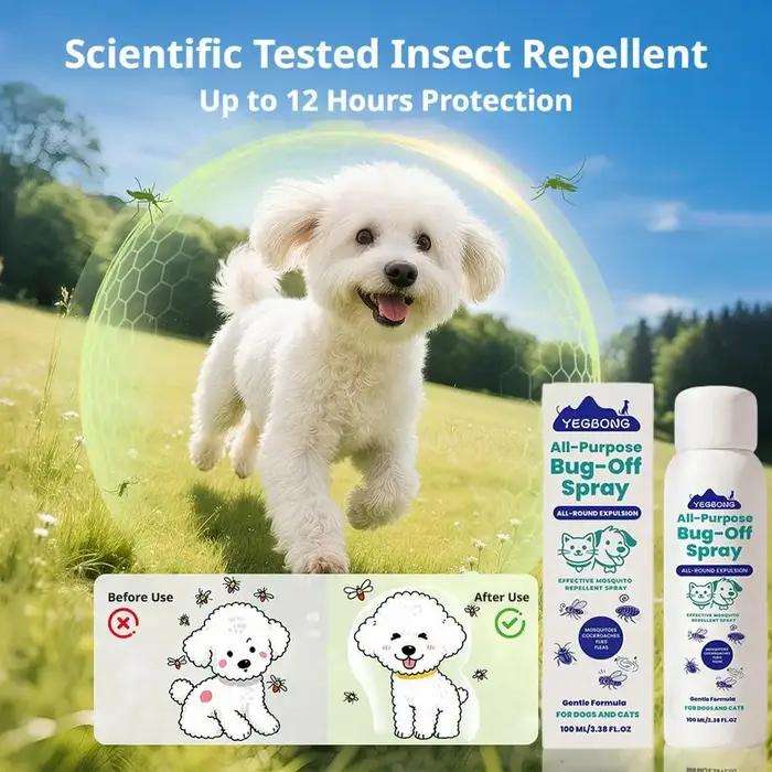 Spray répulsif anti-insectes pour animaux de compagnie