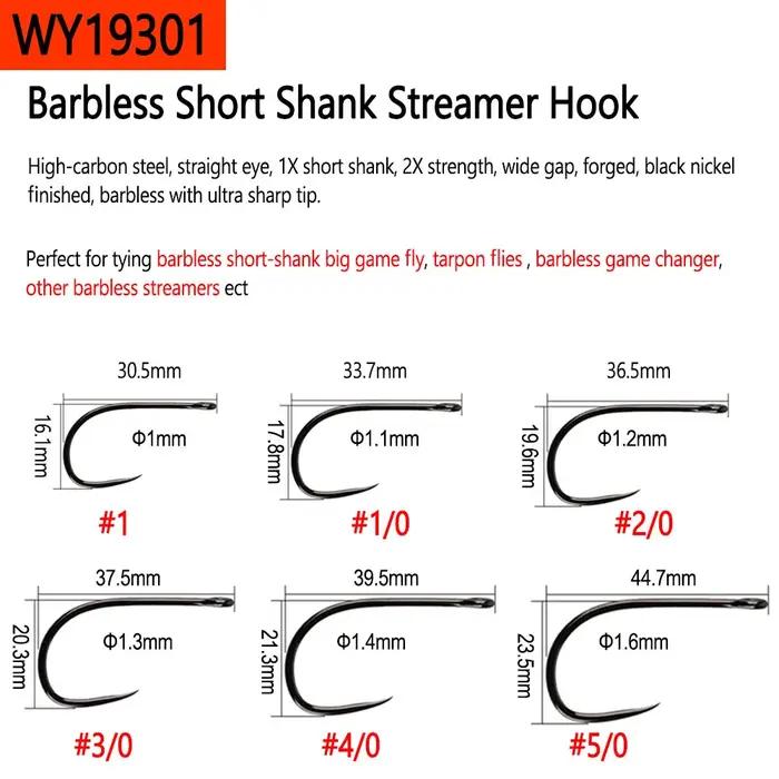 Bimoo 20 pièces en acier à haute teneur en carbone barbe et mouche sans ardillon crochet pour grand