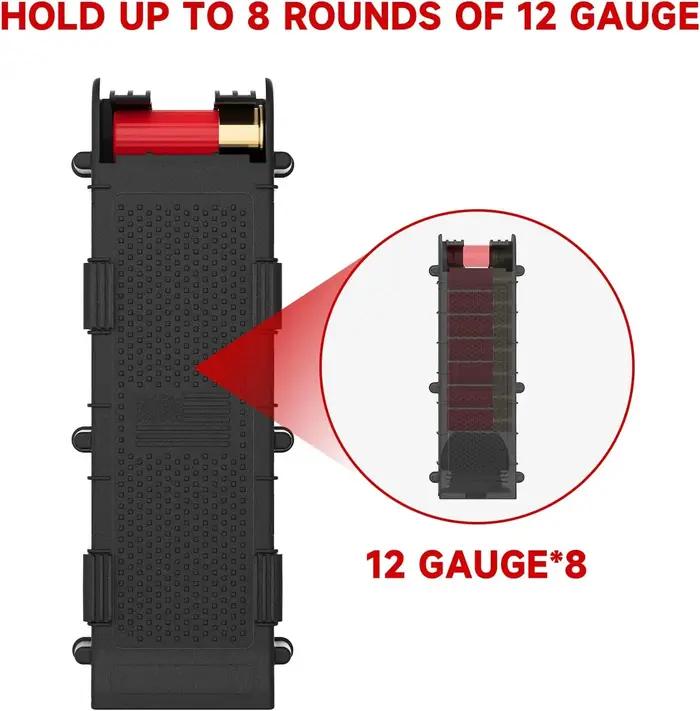 Étui de rechargement pour fusil de chasse calibre 12 en PA66+GF30, pochette de rechargement 12G haute résistance, ambidextre, jusqu'à 10 cartouches