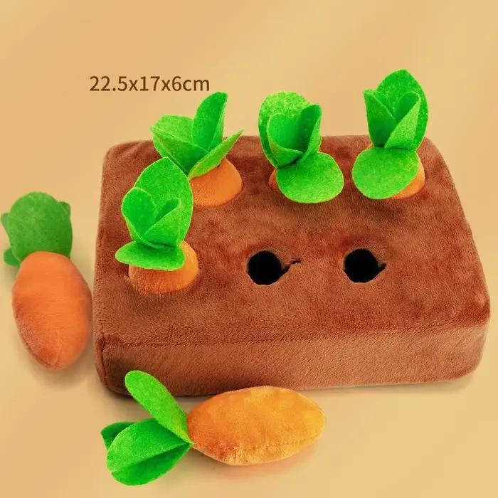 Jouet en peluche carotte pour chien