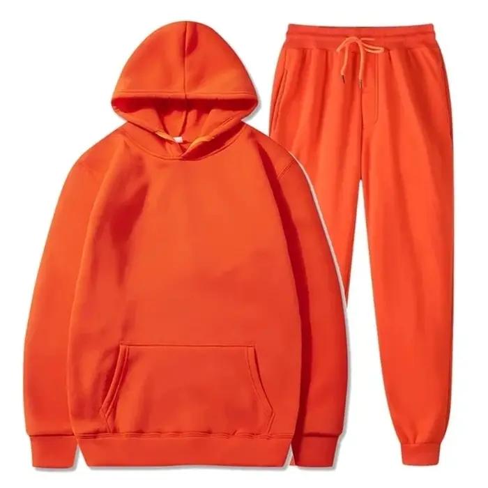 Sweat à capuche en polaire de base et pantalons de survêtement Ensemble hommes survêtement ensemble