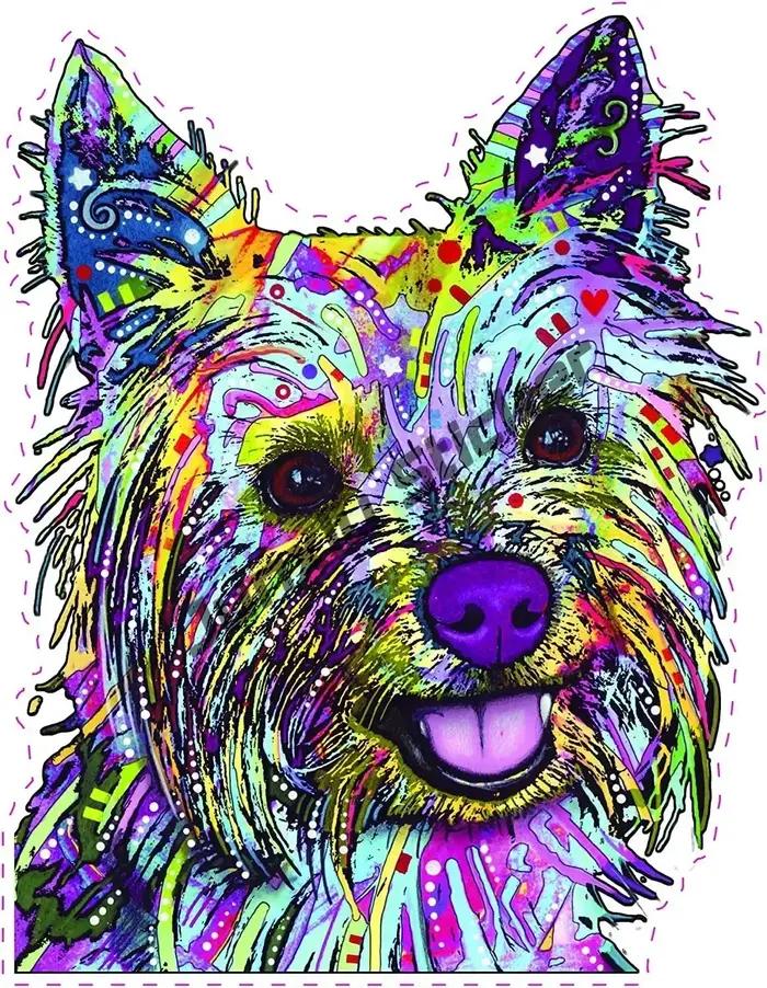 Autocollants 3D pour chien Yorkshire Terrier