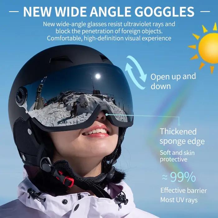 Eastinear's Nouvelles lunettes tout-en-un légères Casque de ski Équipement de ski et de snowboard en plein air pour hommes et femmes
