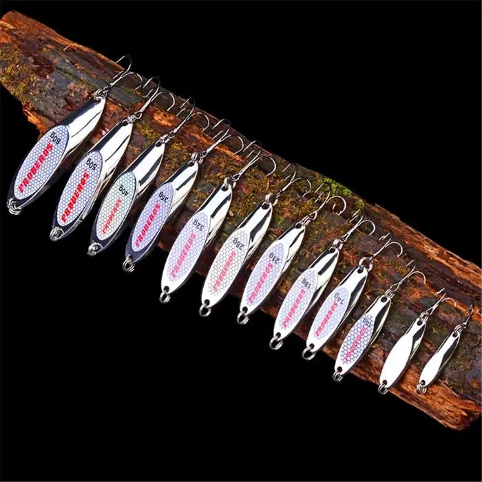 1 pièces cuillère en métal leurres de pêche 3g-60g Spinner Jig appât dur Wobblers manivelle artifici