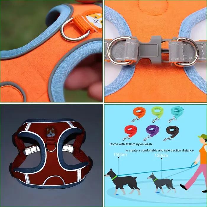 Harnais pour animaux de compagnie, gilet réfléchissant pour chiens, laisse de traction rétractable pour petits chiens et chats, ensemble de traction, accessoires pour animaux de compagnie