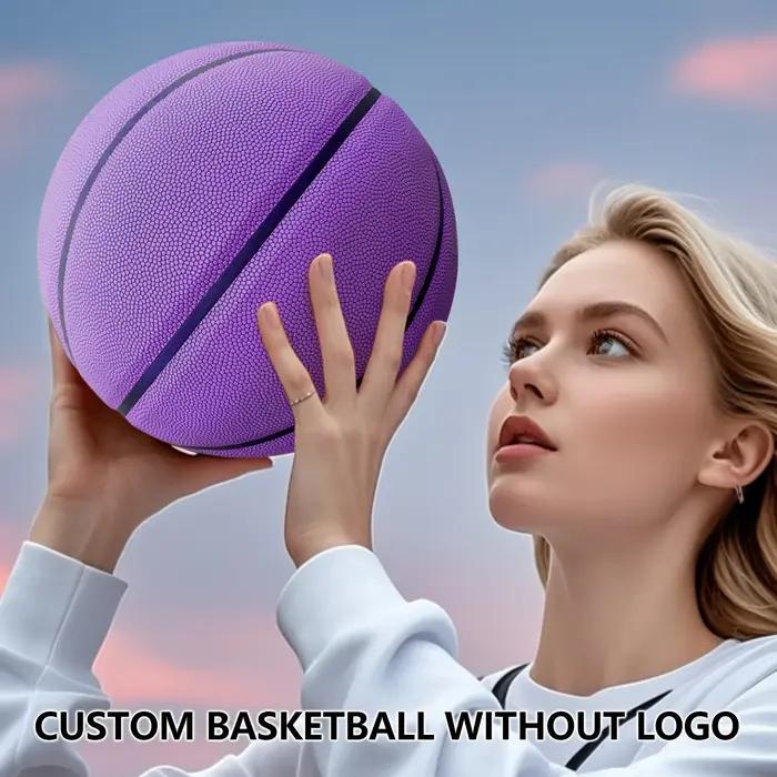 Ballon de basketball personnalisé sans logo résistant à l'usure pour adultes et enfants occasions spéciales et entraînement intérieur et extérieur