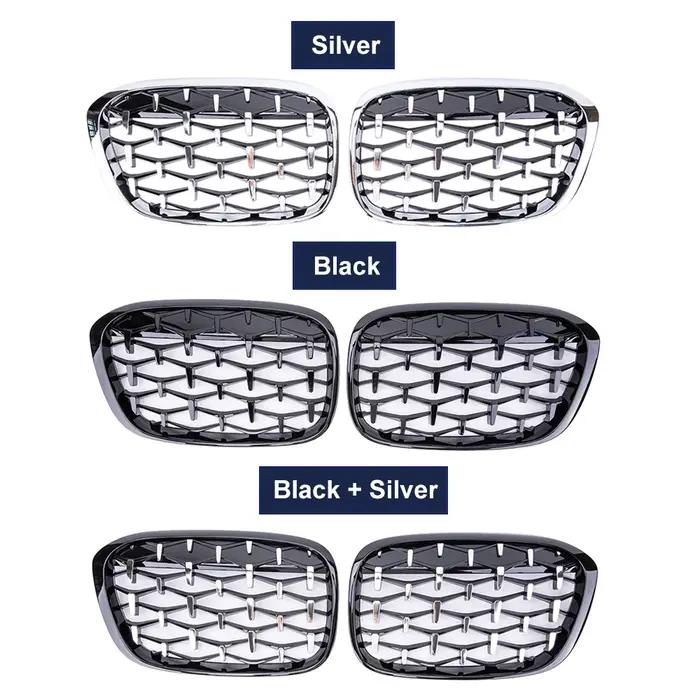 Calandre avant Geetha Car Diamond pour BMW X1 F48 F49 2016 2017 2018 2019, style Météore, pièces de