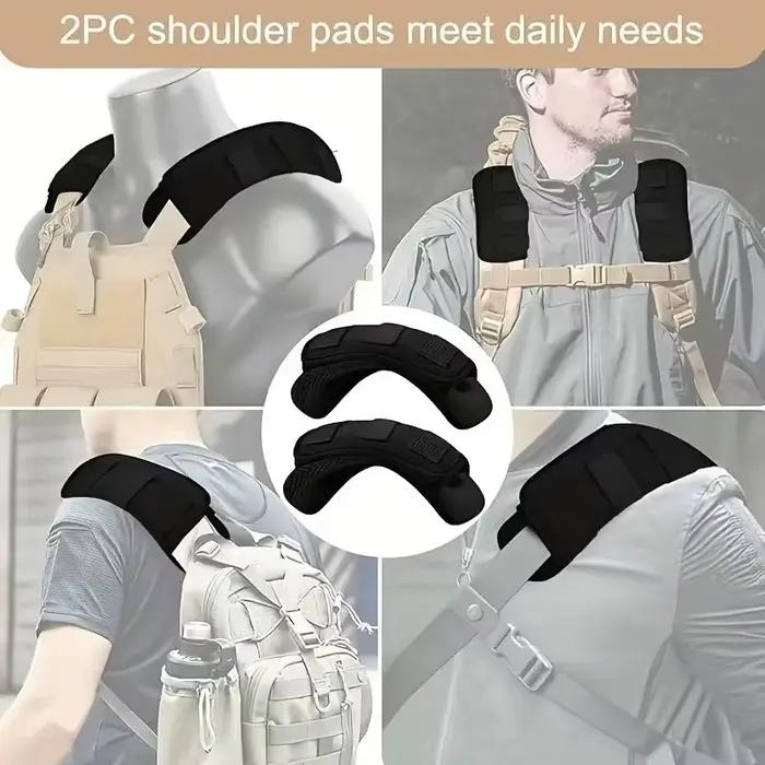 Coussinets d'épaule 2PC pour sac à dos tactique et gilet, rembourrage confort avec mesh nylon chasse randonnée