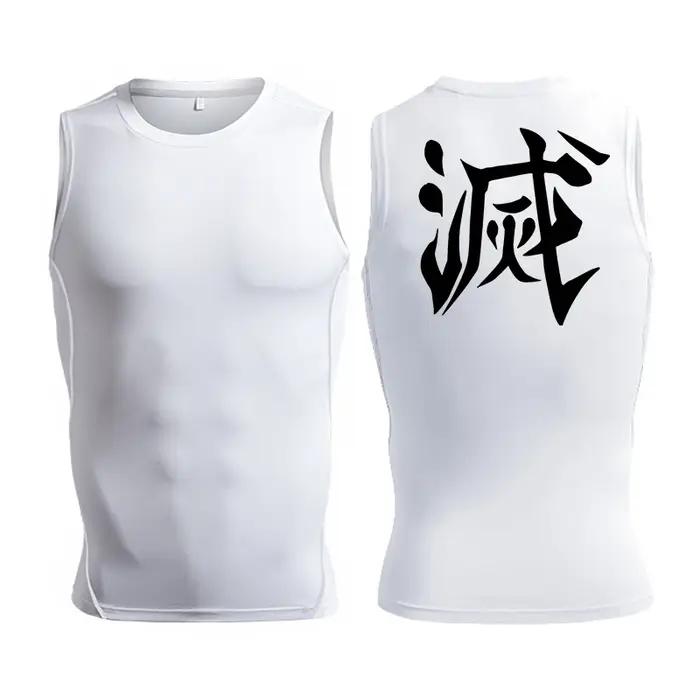 Chemise de Compression sans manches pour hommes, débardeur athlétique à séchage rapide, t-shirts d'e