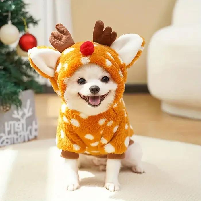 AdTosReindeer-Costume pour animaux de compagnie avec chapeau pour chiens et chats de race moyenne