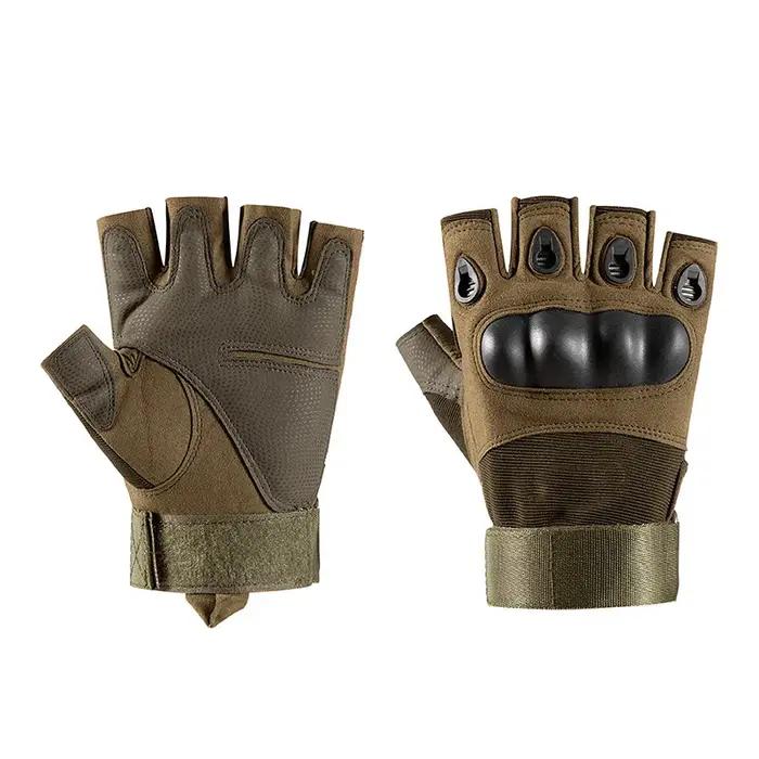 Gants tactiques fingerless avec protège-knuckles dur pour chasse airsoft militaire entraînement cyclisme