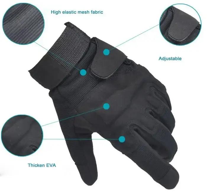 Gants tactiques chasse plein doigts - Gants de tir paintball airsoft et vélo outdoor anti-dérapants