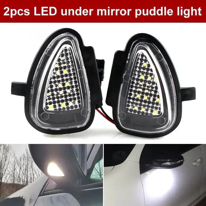 2 pièces sans erreur blanc Led sous le miroir latéral flaque lumière Canbus pour VW Golf 6 MK6 GTI R 2008-2014 Touran