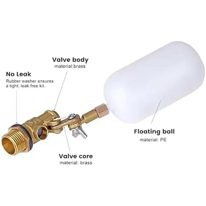 Valve flottante 1/2 pouce pour aquariums et réservoirs d'élevage automatique arrêt de remplissage gestion de l'eau sécurité économie d'eau