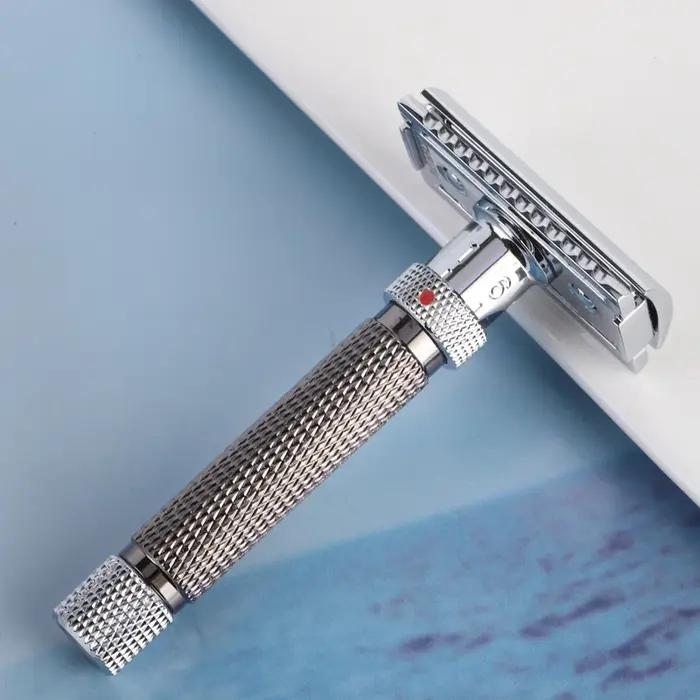 Yaqi – rasoir de sécurité réglable pour hommes, couleur Chrome et bronze à coupe finale