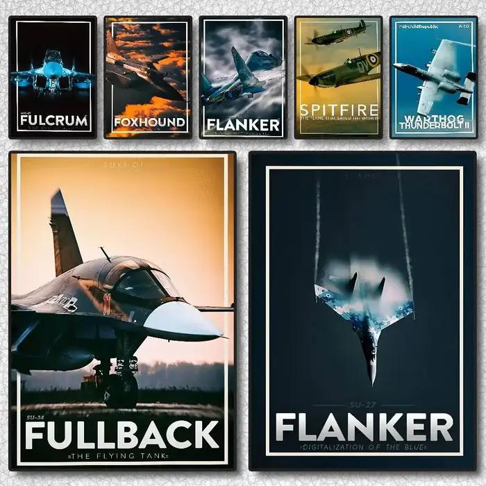 Affiche de Jets de Chasse Modernes Russes Mur Collant HD Étanche Décoration Prestigieuse Occasions Spéciales