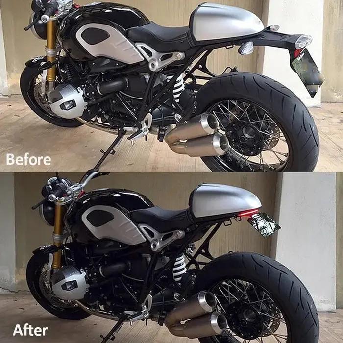 Plaque d'immatriculation LED pour BMW R9T avec Feux Arrière et Clignotants Blancs Style Urbain Occasions Spéciales