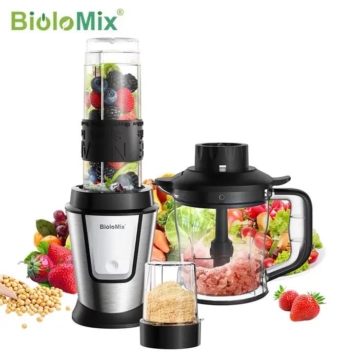 BioloMix-Robot Culinaire Multifonctionnel 3 en 1, Mixeur Portable Ju479, Hachoir à citrouille et Bro