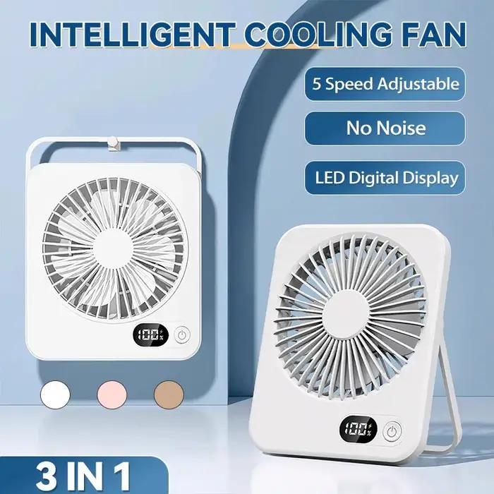 Ventilateur de bureau Ventilateur rechargeable USB portable 180 ° Ventilateur personnel pliant inc