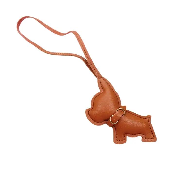 Doguecore Breloque pour sac bouledogue français – Porte-clés en cuir PU pour femme