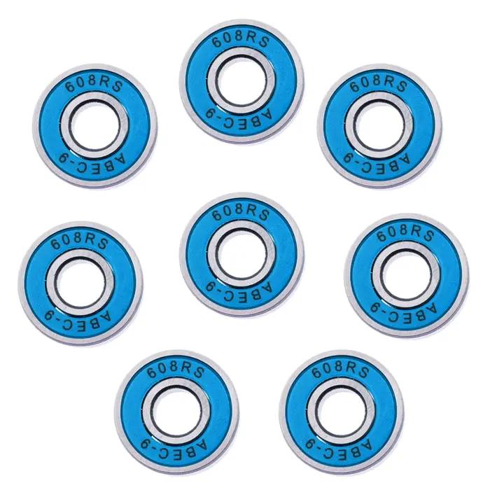 8 pièces/ensemble Roulements Abec 9 haute vitesse 608RS double face anti-poussière 8 mm pour skatebo