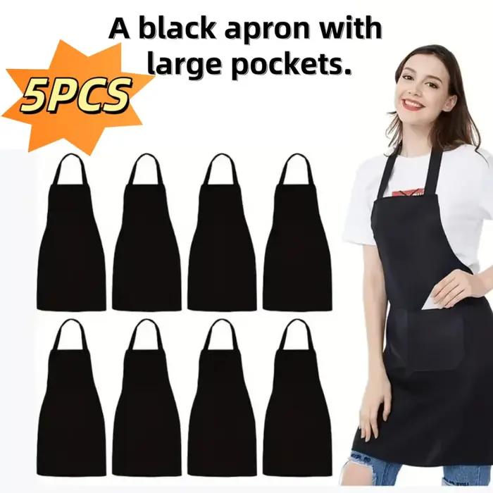 Tabliers noirs résistants avec grandes poches pour cuisine, barbecue, travail et serveurs de restaurant occasions familiales et amicales