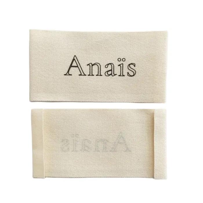 Étiquette de coton biologique 100% avec logo personnalisé, étiquettes imprimées pour vêtements de bé