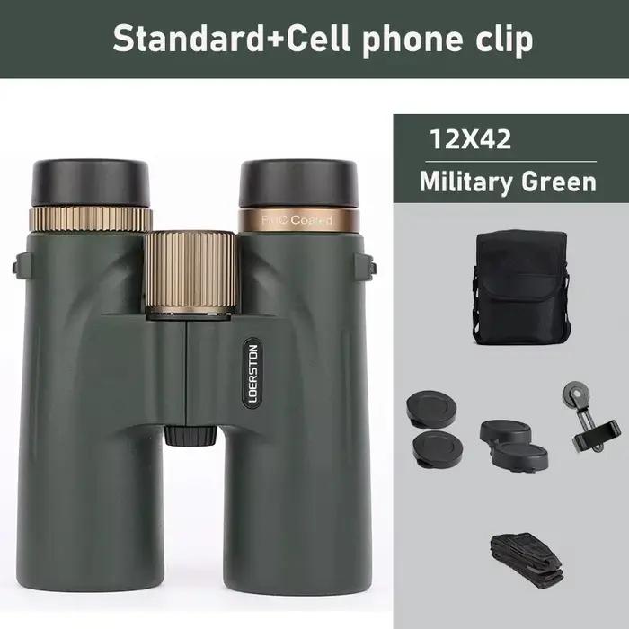 Télescope 12x42 HD jumelles professionnelles avec lentille ED prisme BAK4 étanche pour l'observation des oiseaux chasse Camping voyage en plein air