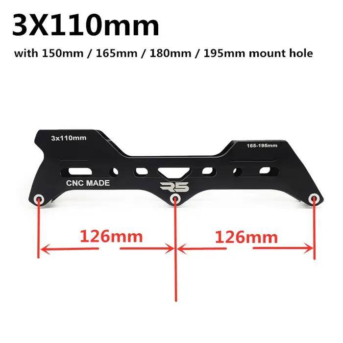 R5 Blance 3*110mm 246mm 3*125mm 260mm patins à roues alignées cadre pour patins Slalom convertir en