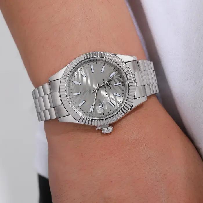 Montre homme chronographe acier inox - Style rétro business classique - Mouvement quartz mode masculine