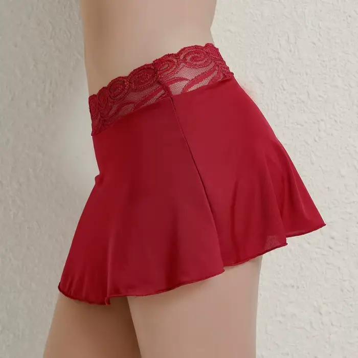 Mini jupes en dentelle de couleur unie pour femmes, jupe courte d'été Sexy, Ultra courte, jupes de f