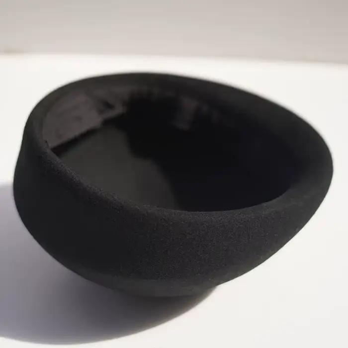 Béret en feutre de laine de style français pour femmes, chapeaux d'hiver formels, pilulier, Derby, c
