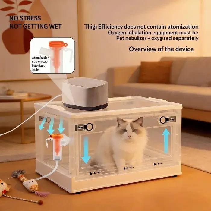 Fournitures de soins respiratoires pour animaux de compagnie nébuliseur pliable boîte à oxygène chambre respiratoire ventilée pour chats et chiens occasions spéciales