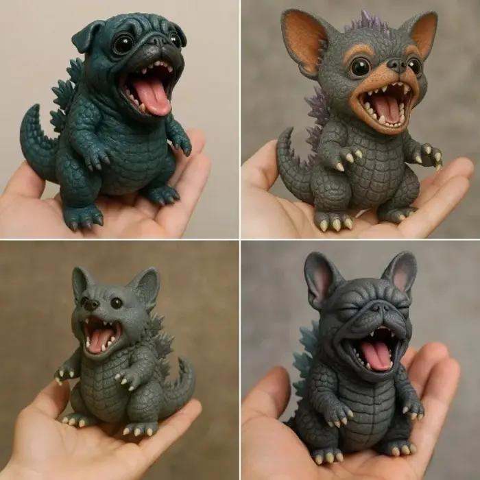 Figurine de chien monstre