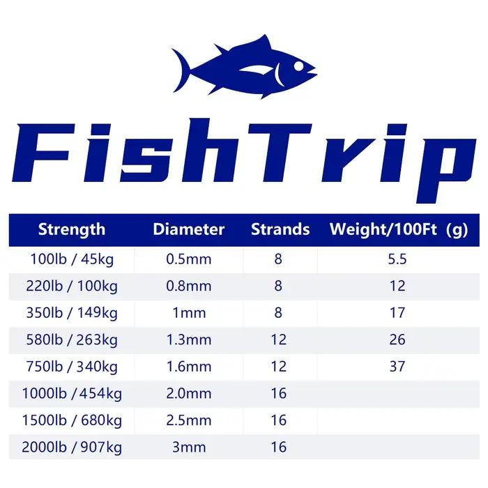 Fil de pêche en UHMWPE résistant pour pêche en haute mer, plage, lac et rivière occasions spéciales