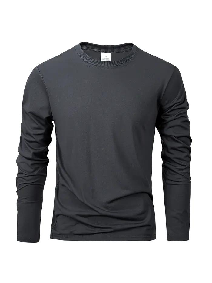 T-shirts à manches longues pour hommes T-shirts décontractés à col rond évacuant l'humidité hauts po