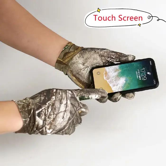 Gants de chasse élastiques à séchage rapide, Camouflage bionique, respirant, Protection complète des