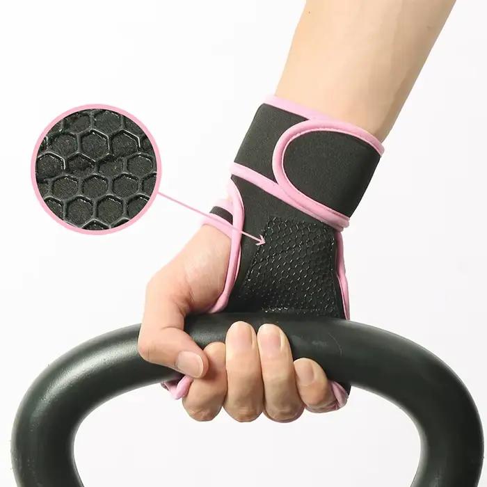 Gants d'Entraînement avec Enveloppes de Poignet pour Femme, Antidérapants, en Silicone, Protection d