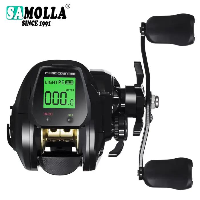 Nouveau Moulinet de pêche Baitcasting électronique grand écran Led haute vitesse 7.2: 1 10kg eau sal