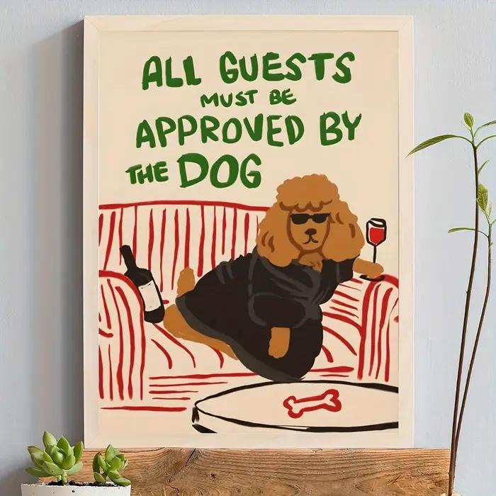 Impression sur toile moderne de dessin animé humoristique avec chien