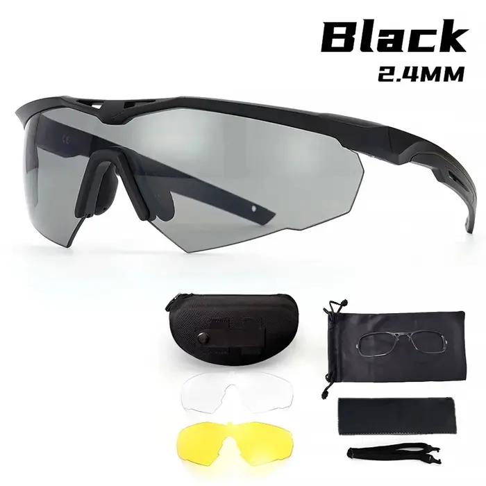 Lunettes Tactiques Militaires CS Airsoft Protection UV Coupe-Vent 3 Lentilles Haute Définition Motocross Alpinisme Occasions Spéciales